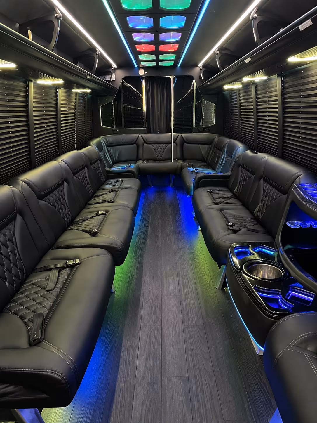 league city 20 passenger party bus interior