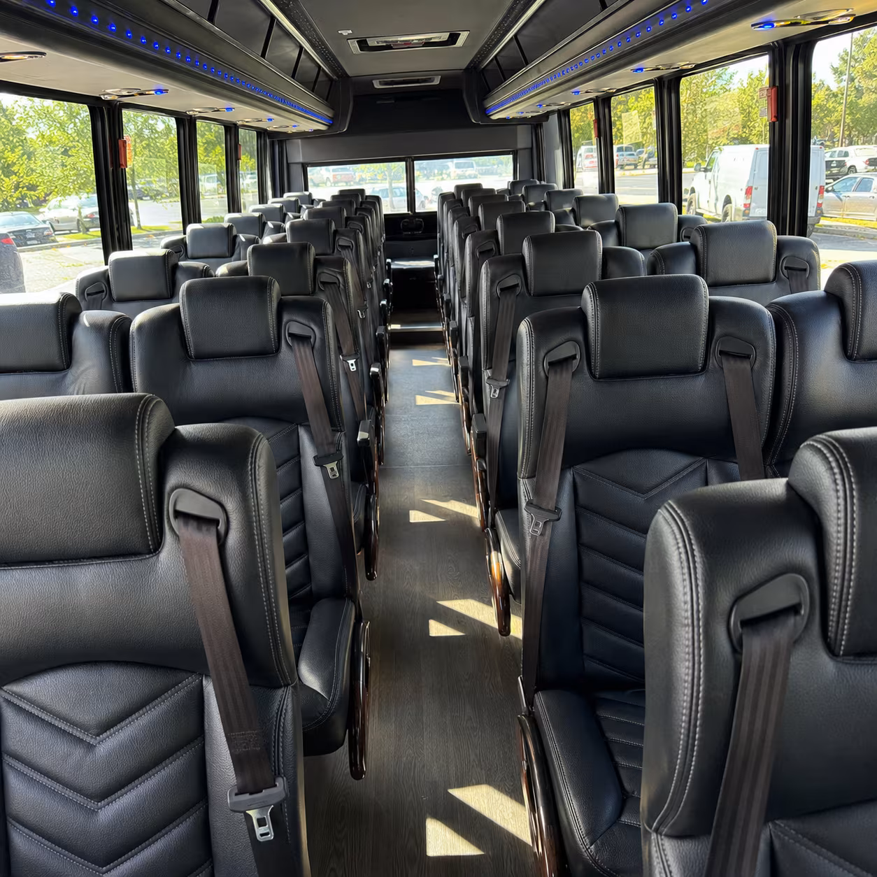 league city 28 passenger minibus inside