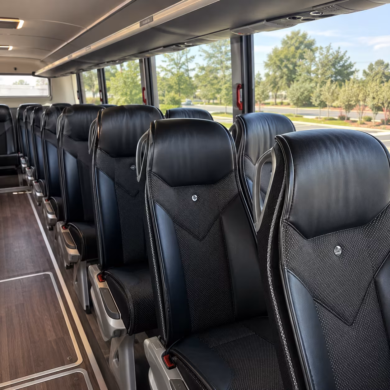 league city 45 passenger charter bus interior