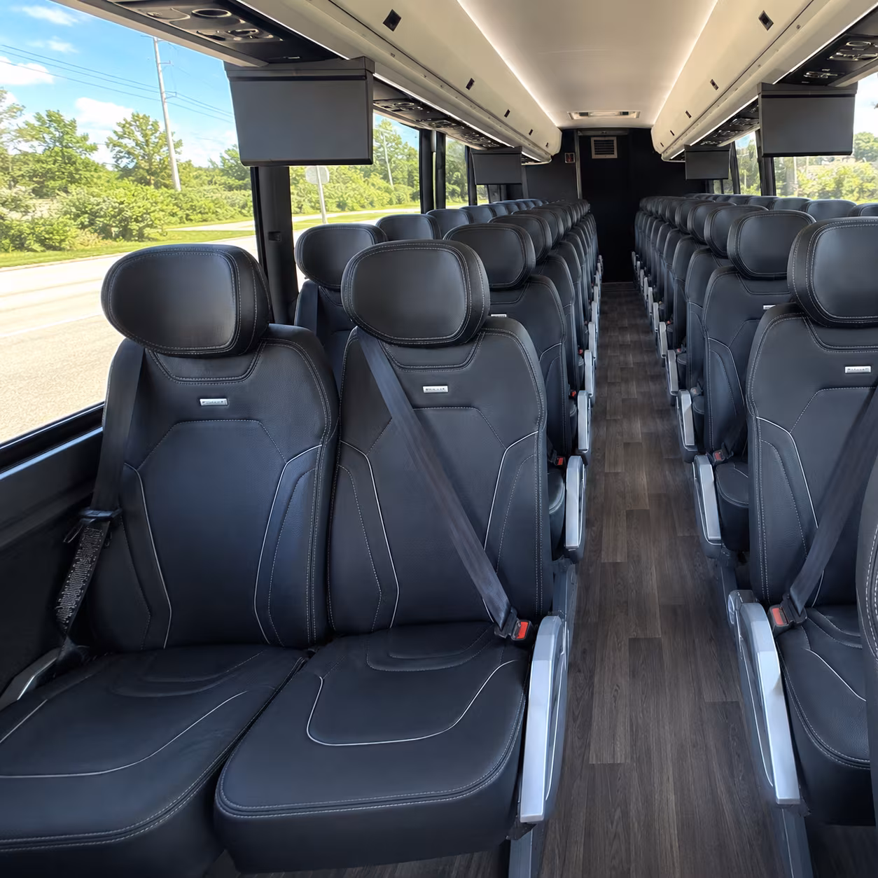 league city 47 passenger charter bus inside
