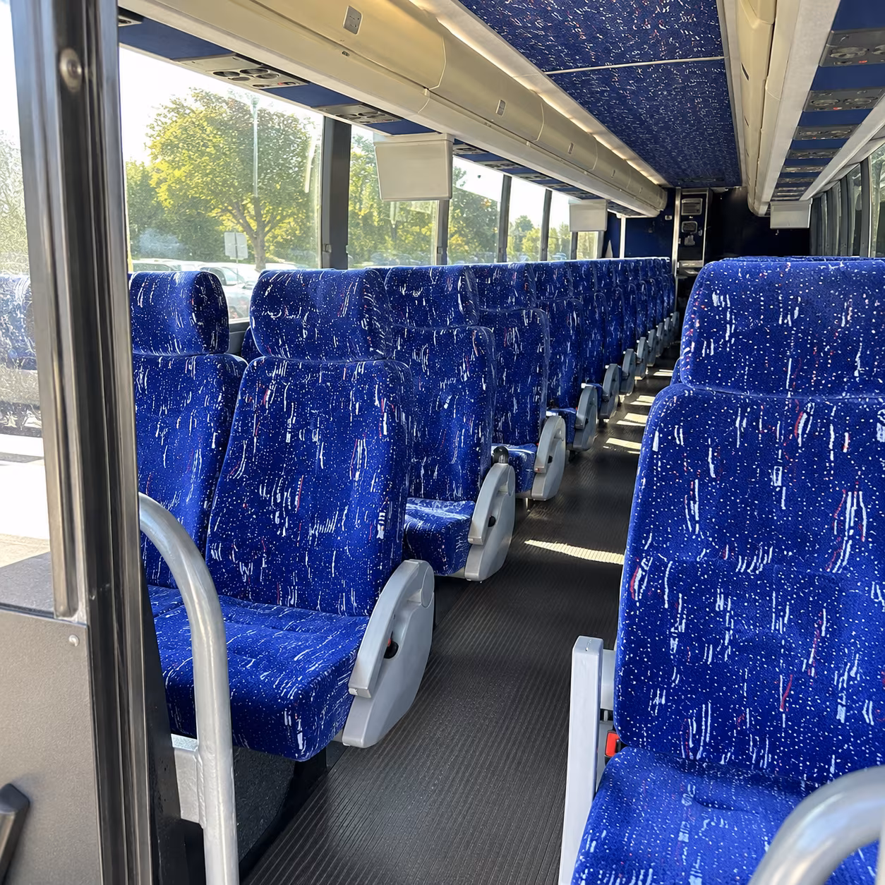 league city 50 passenger charter bus inside